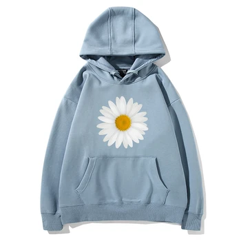 

Beautiful Daisy Cotton Thick Hoodie Sweatshirts Women and Men's Streetwear 2020 Harajuku Hip Hop Casual Pullover Hoodie Top
