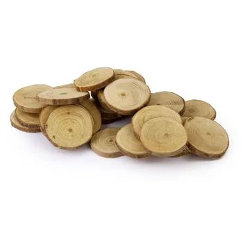 

20pcs 4-5CM Wood Log Slices Discs for DIY Crafts Wedding Centerpieces Christmas Decorations for Home Gifts Box Decoration