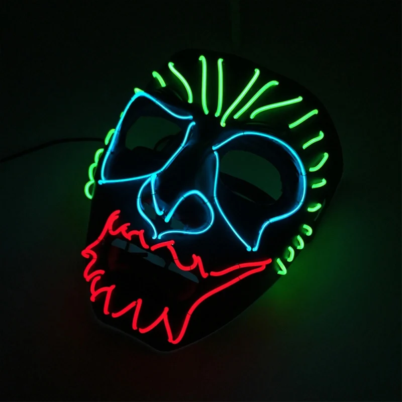 

Halloween Light Up Mask EL Wire Glowing Mask Festival Carnival Party Cosplay Costume Supplies hot