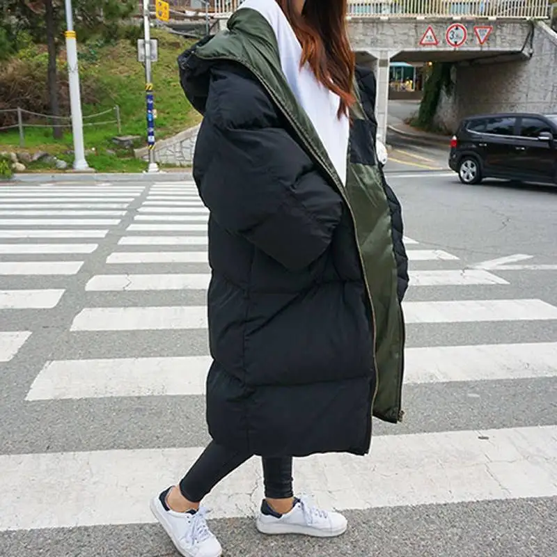 

New Style Coat Women's Mid-length Overcoat Korean-style down Coat Cotton-padded Jacket over-the-Knee Cotton Coat Cotton-padded C