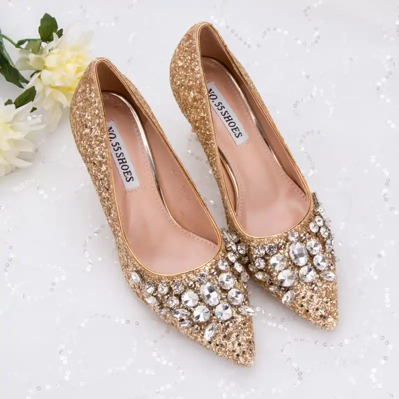 comfortable gold shoes