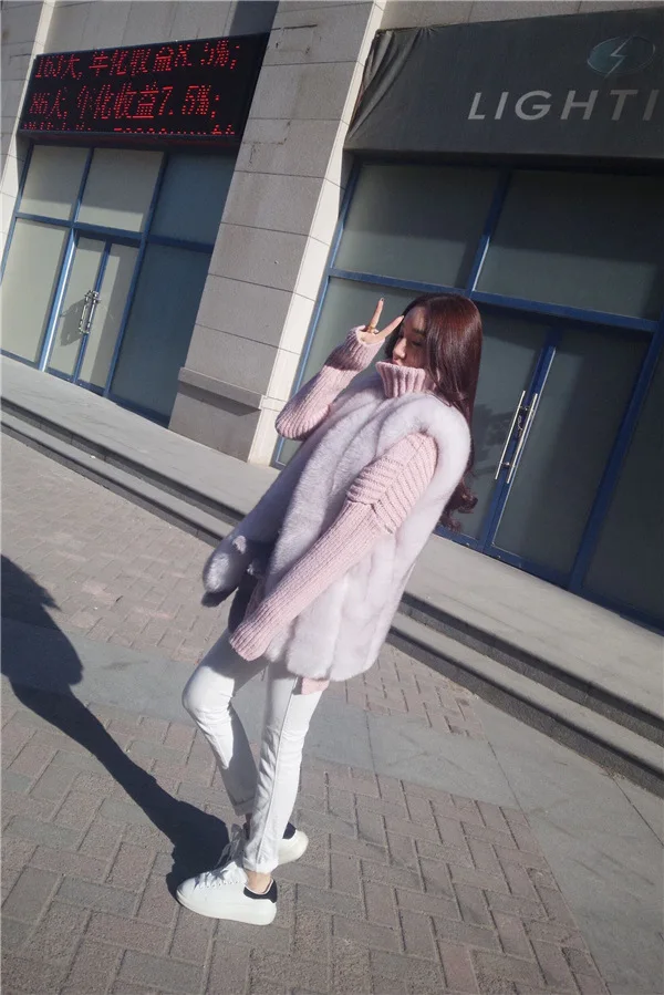 Vetement, зимнее женское пальто из искусственного меха, пэтворк, Лисий мех, жилет, длинный пушистый, дикая верхняя одежда, Лолита, тонкий жилет из искусственного меха AW282