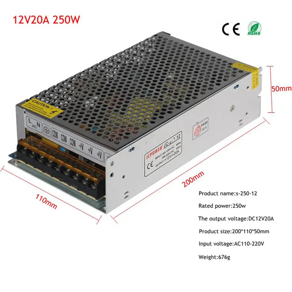 Питание DC 12V 1A 2A 3A 5A 10A 12A 15A 20A 30A 40A светильник ing трансформатор для Светодиодные ленты светильник переключения драйвер адаптера питания