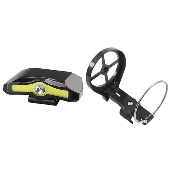

Folding Director's Chair Side Table Outdoor Camping Fishing with Cup Holder & Xpe + Cob Led HeadLight Cap Light