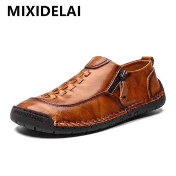 

New High Quality Leather Men Casual Shoes Luxury Brand Mens Loafers Moccasins Breathable Driving Men's Shoes Plus Size 38-46