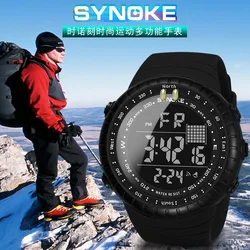 SYNOKE reloj Digital de buceo al aire libre para hombre, multifuncional, resistente al agua, LED, deportivo, despertador de montañismo, cronómetro