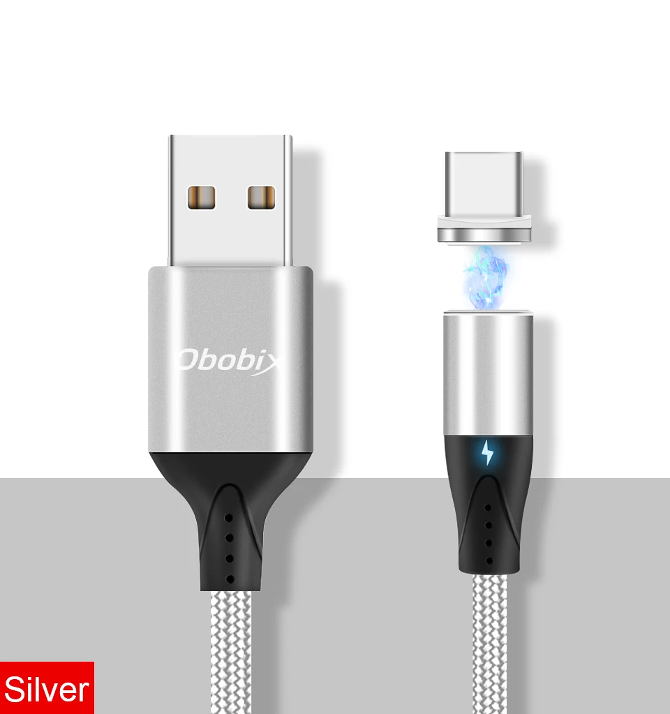 Магнитный кабель Obobix USB type C для зарядки Xiaomi Redmi Note 7 8, кабель для передачи данных usb type C, магнитный кабель для быстрой зарядки телефона