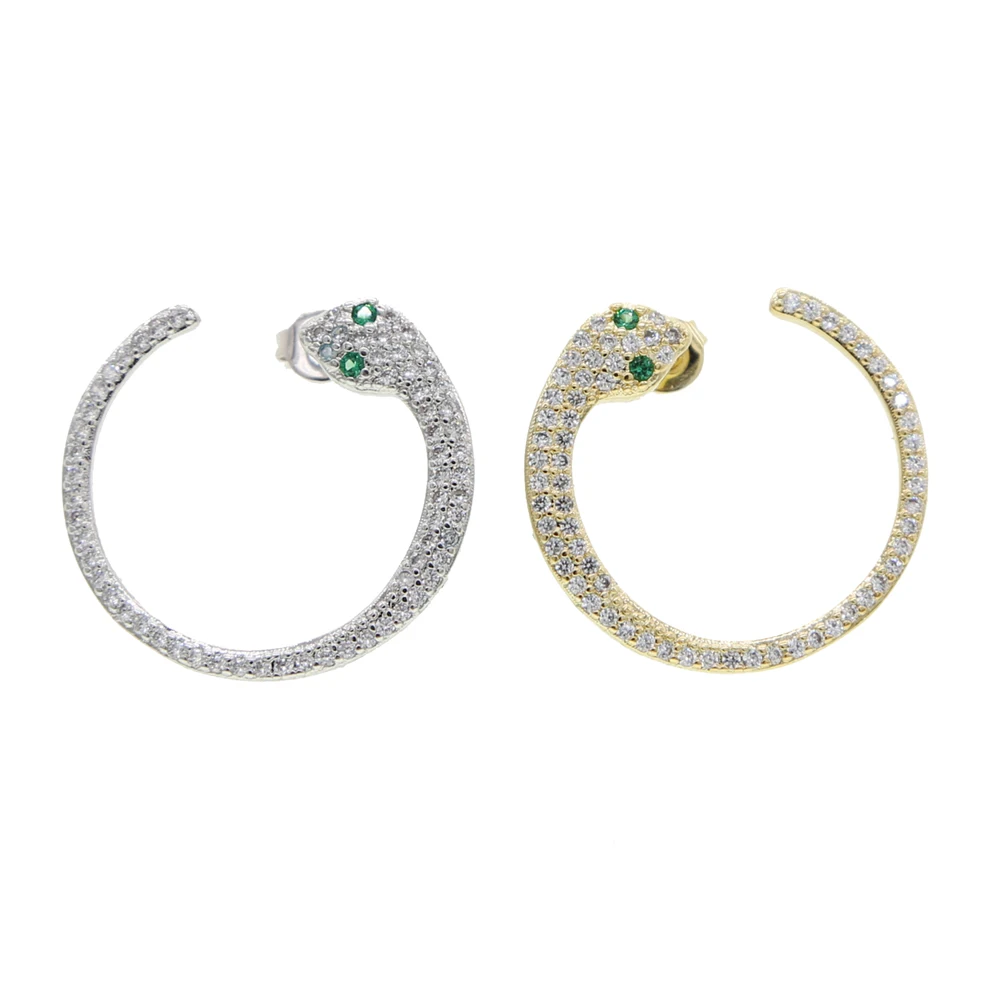 Round shape Snake hoop earring styles Personality women jewelry minimal snake cute lovely Geometric Circle hoop Earrings Jewelry - Image 2