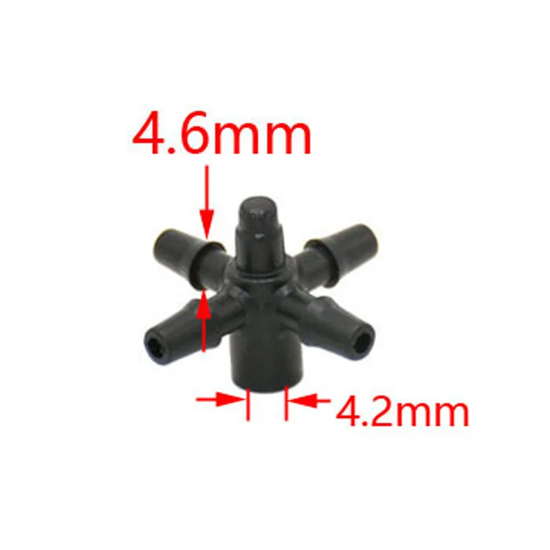 1/8" Arrow Dropper Cross Water Splitter 3/5 Drip Arrow Tee Connector 2/4-Way Emitter Irrigation System For Potted Plant 20Set garden irrigation splitter garden hose splitter drip irrigation dripper irrigation pipe fitting plastic pipe fitting