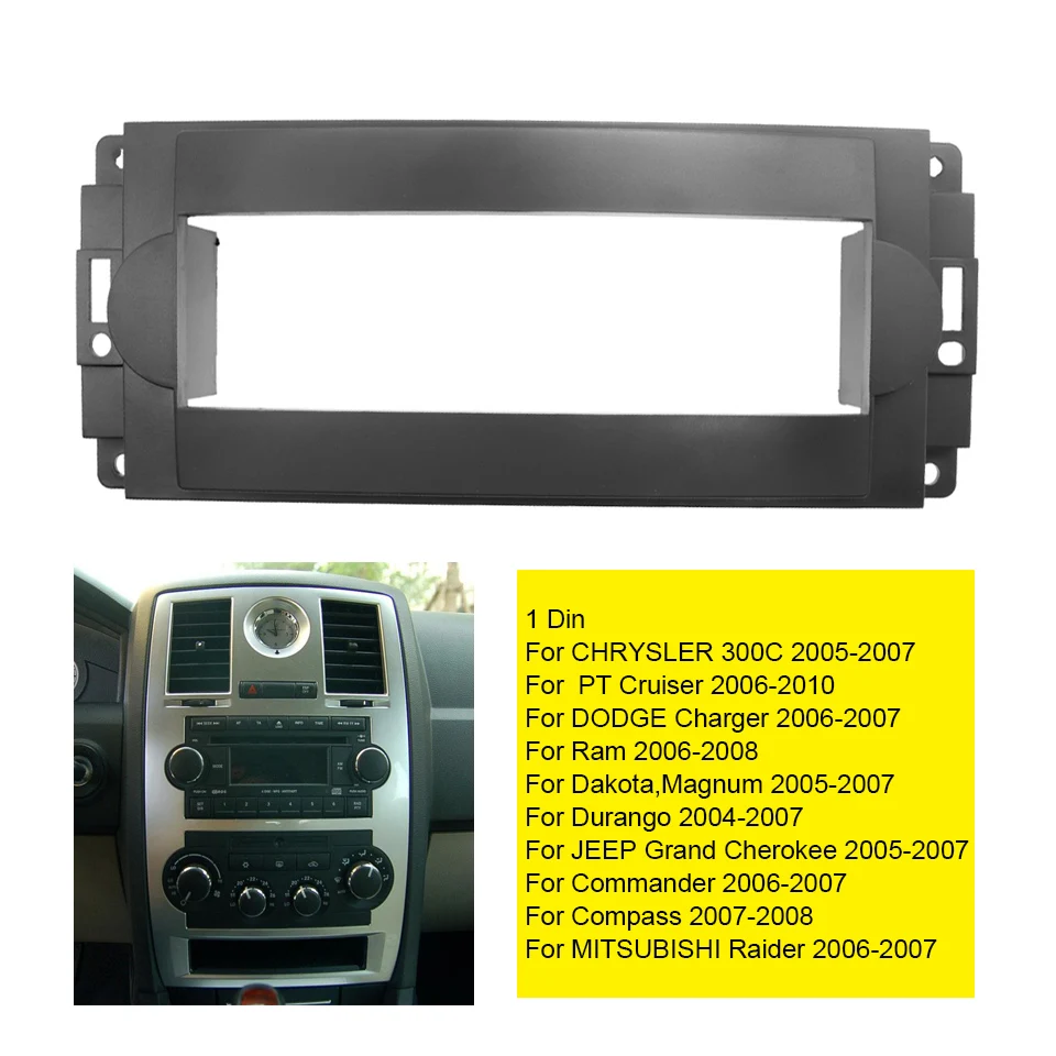 1 Din CD радиоприемник для CHRYSLER 300C 2005-07 PT Cruiser 2006-10 DODGE Charger Jeep Mitsubishi установка рамка