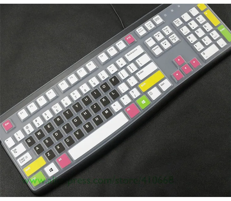 Водонепроницаемый силиконовый чехол для настольной клавиатуры, Защитная пленка для компьютера logitech MK120 K120 - Цвет: Candy black