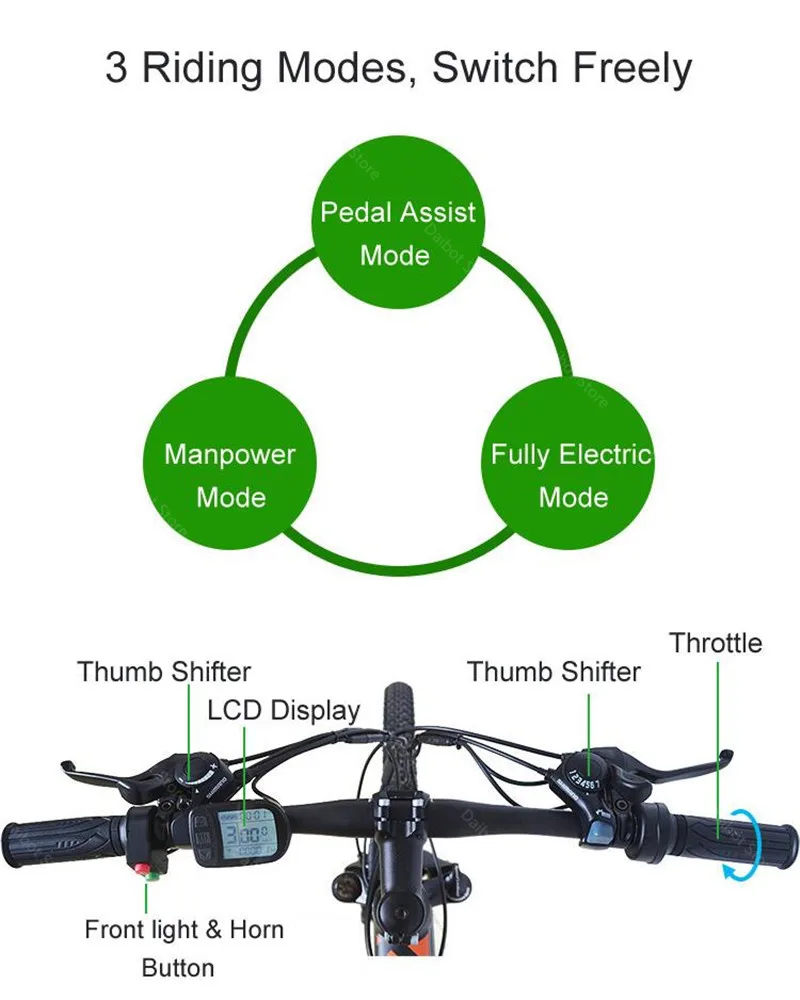 Electric Mountain Bicycles Two Wheels Electric Bicycles 26 Inch 350W 48V Smart Adults Electric Scooter Bike With Seat (15)