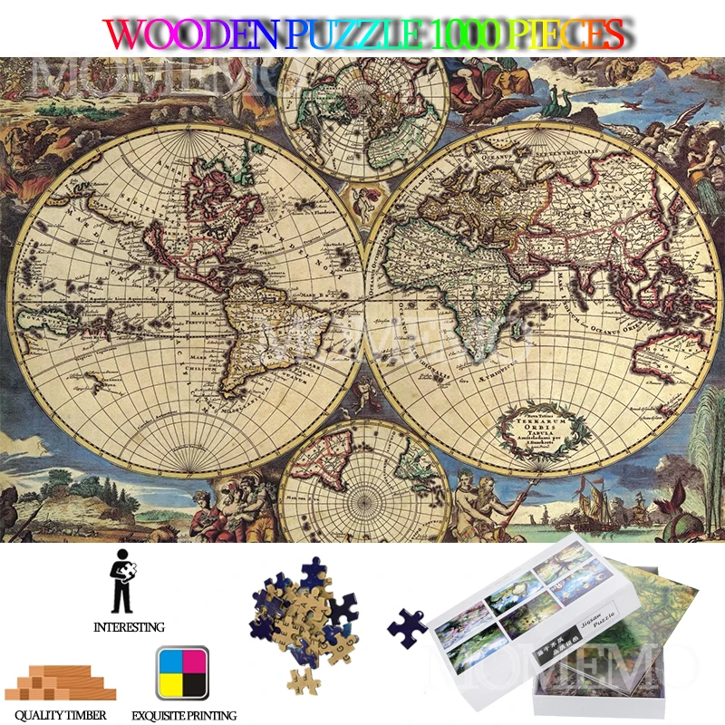 Voetzool zwanger Verwaand Oude Wereldkaart 1000 Stuks Puzzel Houten Puzzel Speelgoed Voor Volwassenen  High Definition Diy Houten Puzzels Kids Mooie Speelgoed gift|Puzzels| -  AliExpress