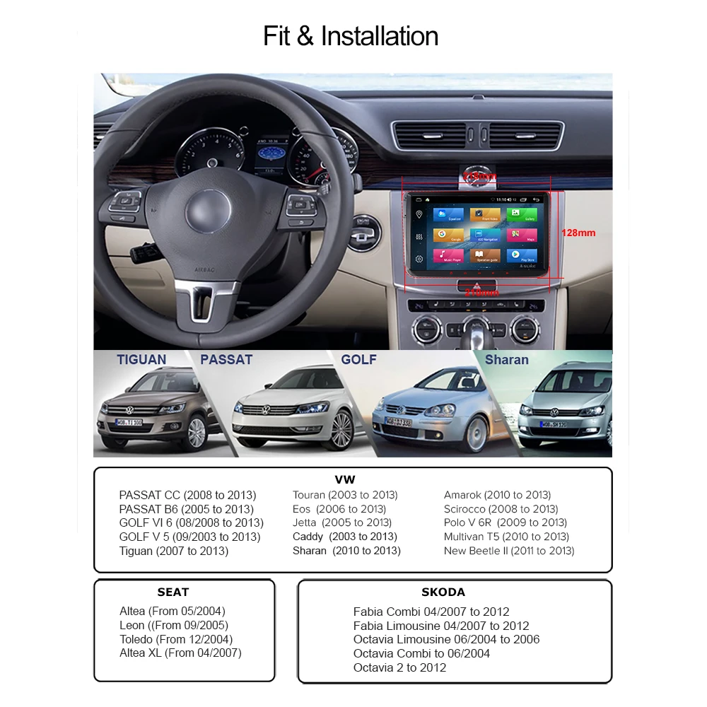 Discount A-Sure 9 Inch 8 core Android 8.1 Car Multimedia GPS Radio for Volkswagen VW Tiguan Polo Golf 5 6 Passat B6 skoda Transporter T5 4