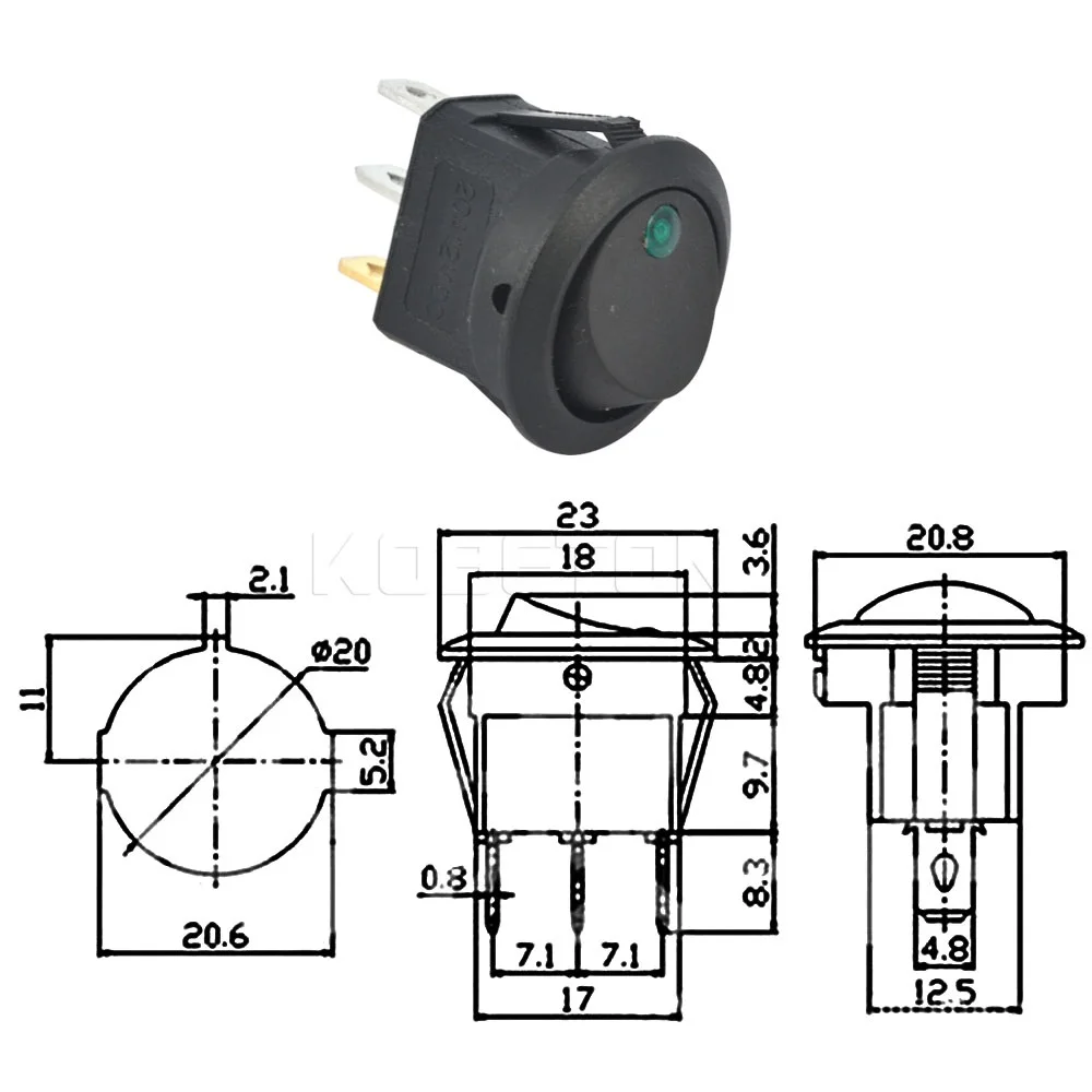 2pcs 20A 12V Interrupteur À Bascule De Bateau SPST ON Off - Temu Belgium