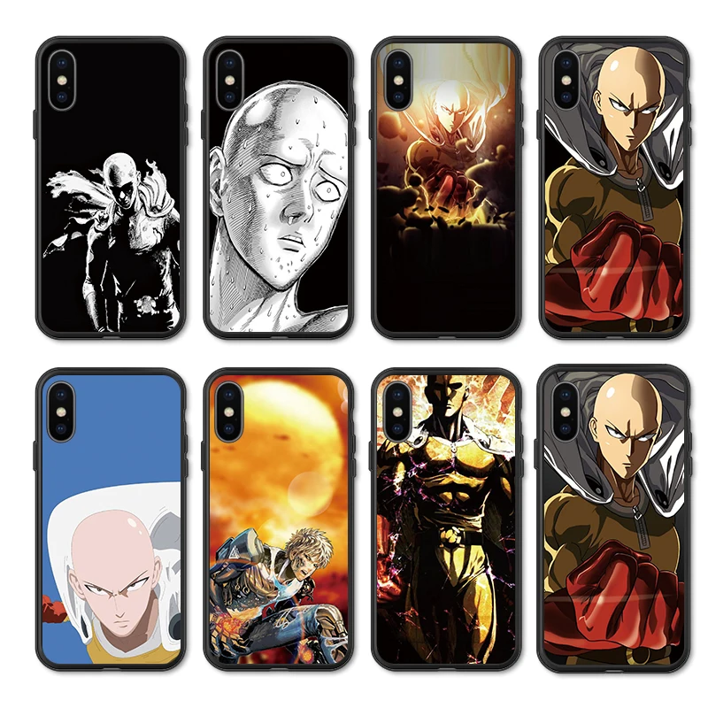 Чехол для телефона iphone 11 Pro Max XR XS MAX X Babaite One Punch Man черный Apple 8 7 6 5S s Plus Силиконовый