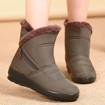 

2019 Women Boots Winter Shoes Woman Snow Boots With Plush Inside Botas Mujer Waterproof Plus Size Winter Boots Female