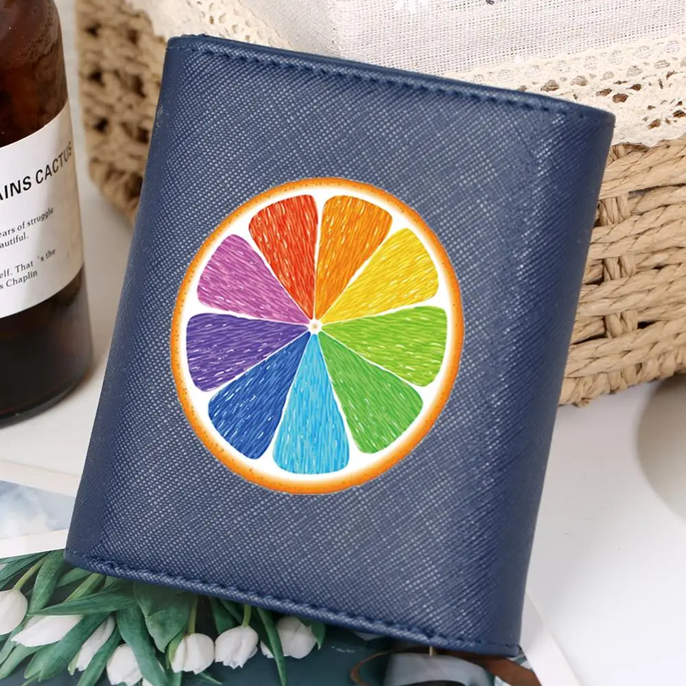 

Minimalism Women's Wallet Orange Purse Short Folding Purses for Ladies Made Of Natural Leather Gift for Female portfel damski