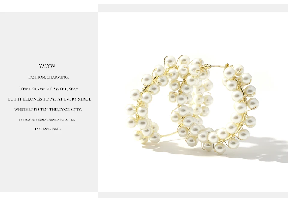 YMYW, корейские серьги-кольца с искусственным жемчугом, темпераментные геометрические круглые полые серьги, ювелирные изделия для женщин, подарок, серьги kolczyki