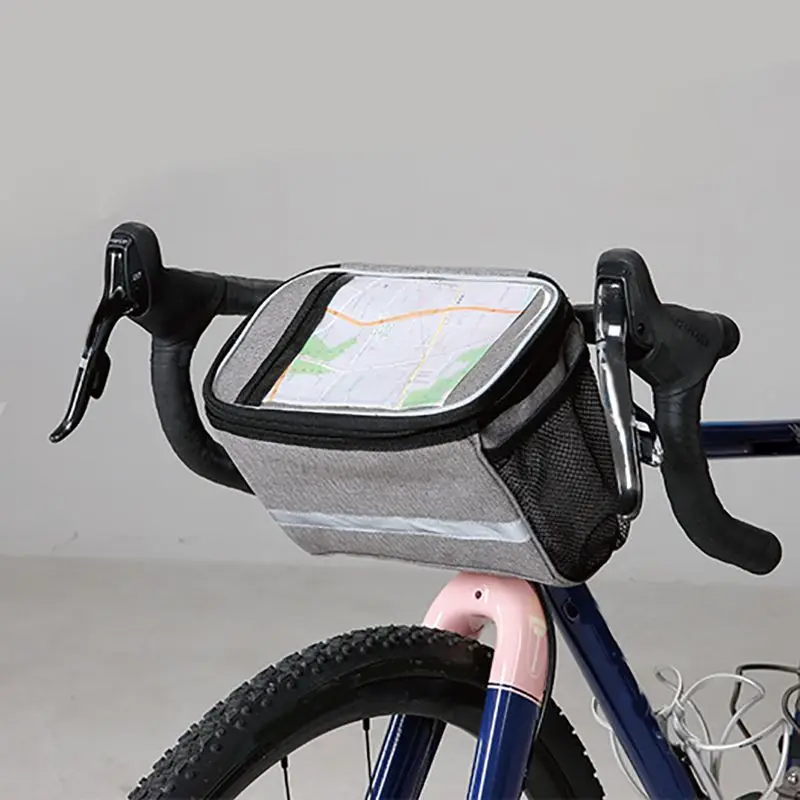  Cycling Bike Front Frame Bag Tube Pannier Bicycle Insulation Mobile Phone Bag Handlebar Cylinder Ba