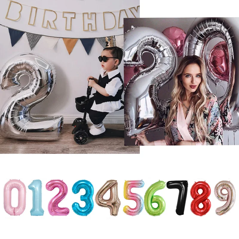 Discount Globo de decoración de Año Nuevo, 16, 32 y 40 pulgadas, digital, suministros para fiesta de cumpleaños y boda, decoraciones para baby shower, 2021cumpleaños decoracion 6n95BOWwgKx