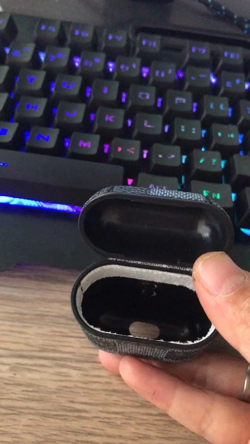 Дизайнерский Роскошный чехол из искусственной кожи для Airpods s 1 2, защитная крышка, брелок с застежкой, Модный чехол для наушников - Цвет: L blue