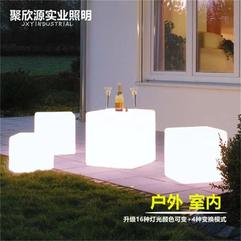 

JXY led cube chair 40cm*40cm*40cm/ Colorful RGB Light LED Cube Chair JXY-LC400 to outdoor or indoor as garden seat