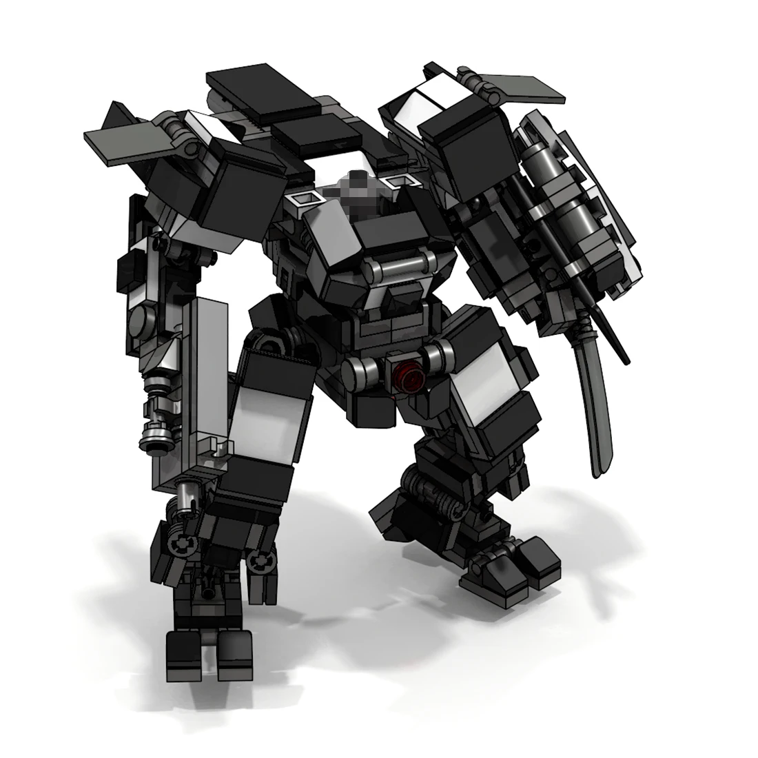 

360Pcs MOC Fighting Mecha Model Small Particle Building Blocks Educational Toy Set- Black