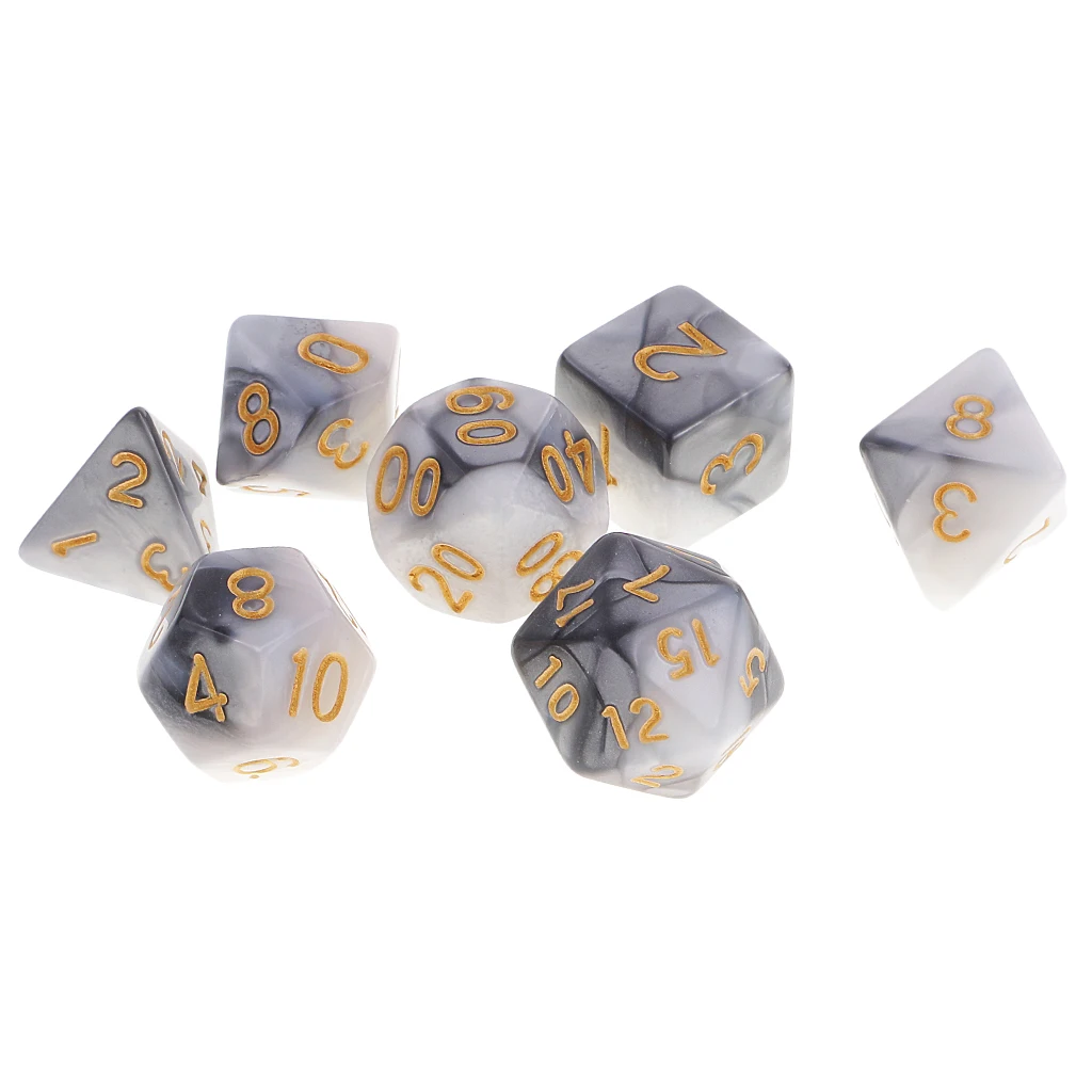 7 Pieces Dice Set D20 D12 D10 D8 D6 D4 for DND RPG Board Game Board Game Dice Party Gambling Dices Game Digital Dices