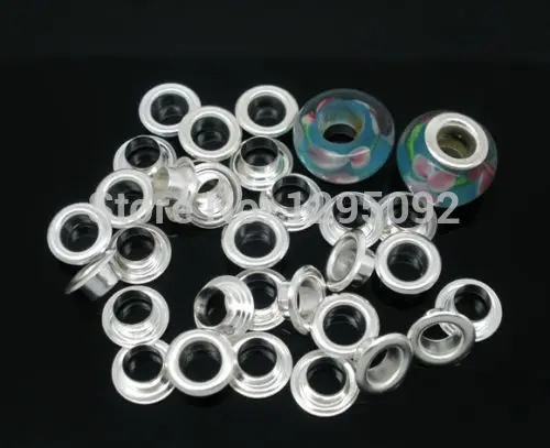 500Pcs Silver Plated Copper Cores Fits Charms Bracelet Glass European Beads Component Jewelry DIY Finding 9mm | Украшения и