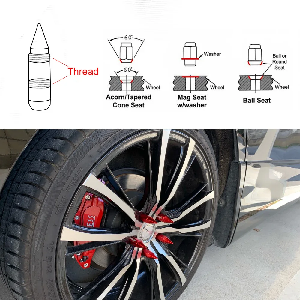 RASTP-M12X1.5/M12X1.25 Шипованный алюминий Расширенный тюнер колеса диски Луг гайки Гонки Jdm RS-LN038