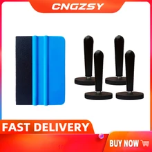

4pcs Magnet Holders + 1pc Felt Squeegee Car Vinyl Application Tool Kit Vehicle Window Glass Wrapping Vinyl Install Tools K09