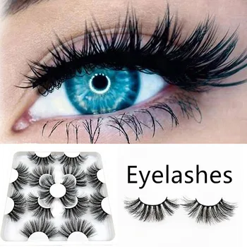 

7 Pairs Of False Eyelashes Thick Cross Lengthening False Eyelash Natural Curling False Eyelashes Set Eye Makeup