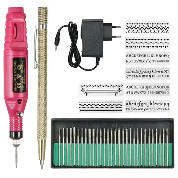 

40pcs Electric Nail Drill Buffer Kit 220V Micro Engraver Pen Mini DIY Vibro Engraving Tool Portable Polish Machine(EU Plug)