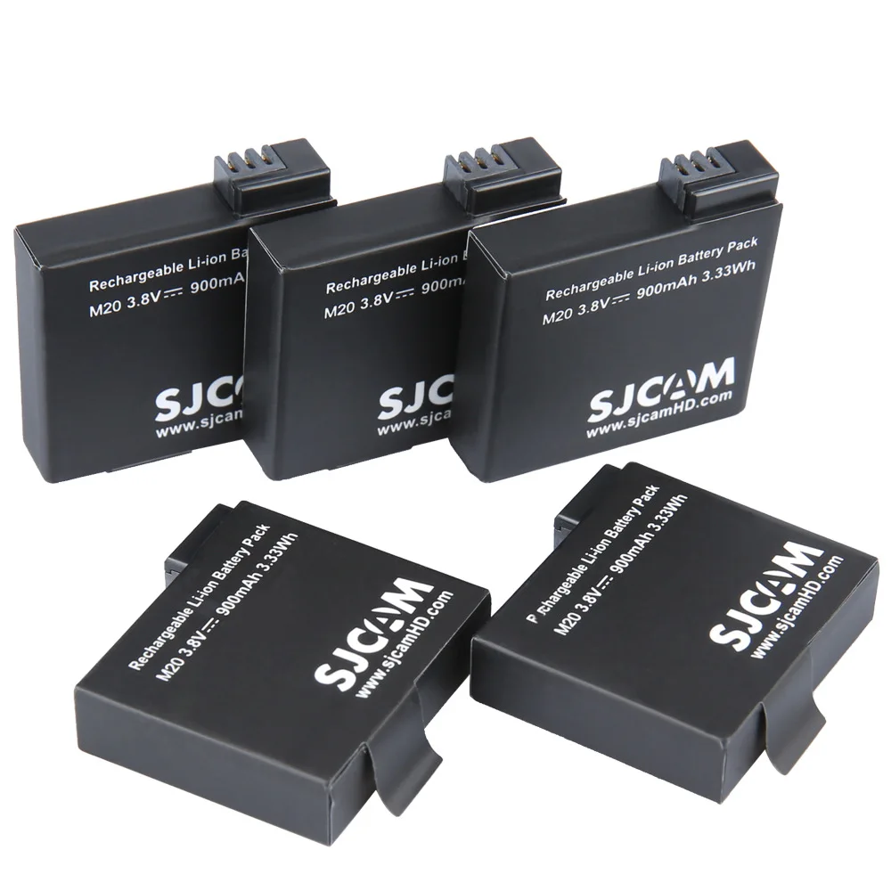 SJCAM M20 3,8 в 900 мАч 3.33Wh литий-ионный аккумулятор черный для SJCAM M20 батареи Аксессуары для спортивной камеры - Цвет: 5pcs