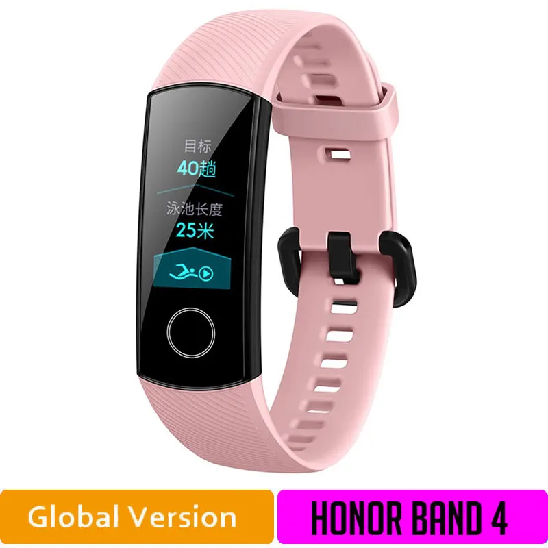 PinkGlobal4 Глобальная версия HONOR Band 4 фитнес-браслет трекер спортивный ремешок в реальном времени трекер активности Смарт-носимое устройство(подставка - Цвет: PinkGlobal4