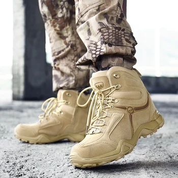 

Winter Men Military Boots Quality Special Force Tactical Desert Combat Ankle Boats Army Work Shoes Keep Warm Snow Boots Non-slip