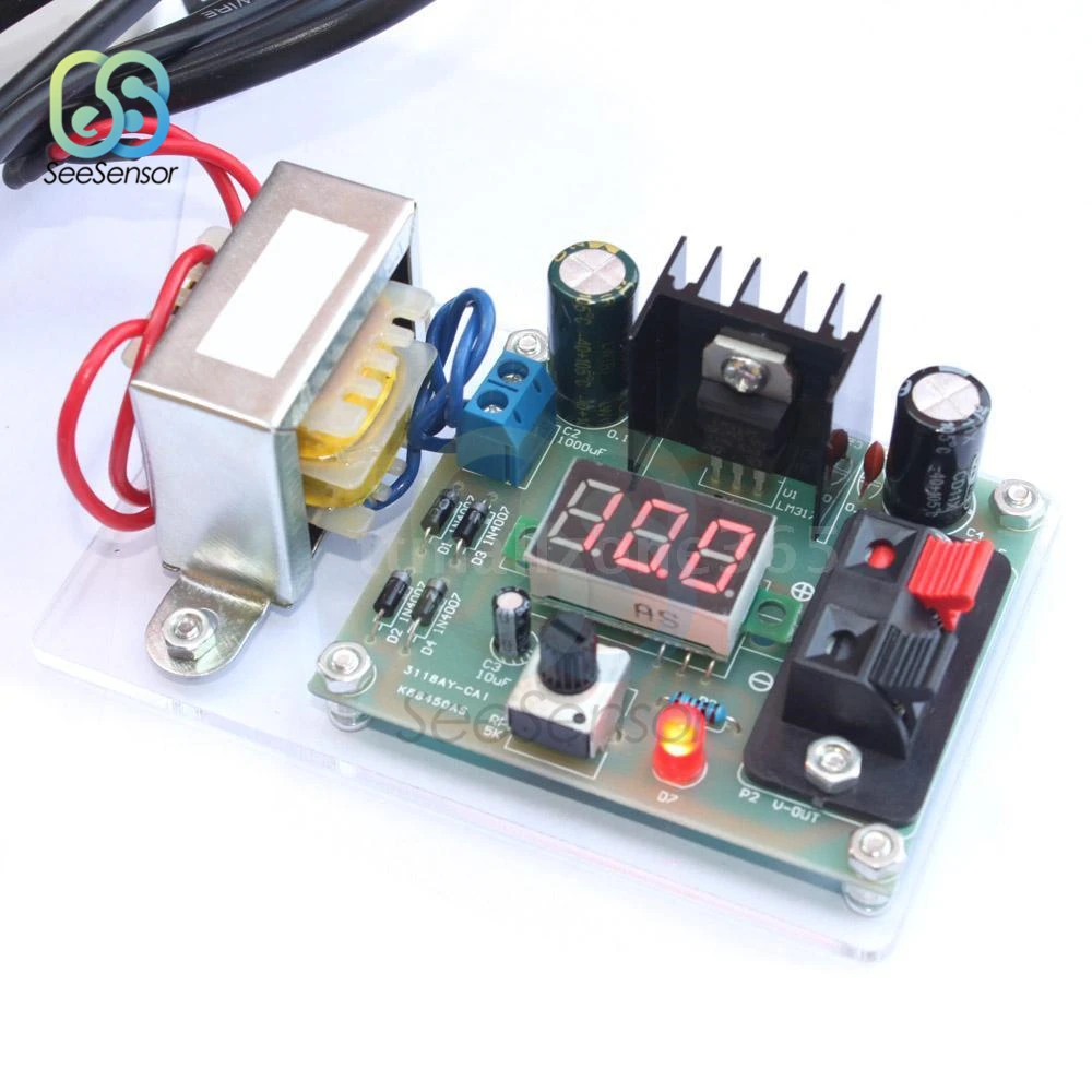

LM317 Adjustable AC to DC Regulated Voltage 220V 110V to 12V Step Down Power Supply Module Transformer Voltage Converter DIY Kit