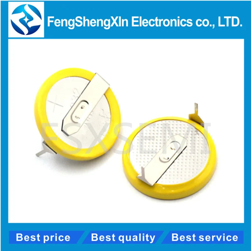 

(2-10-25)pcs/lot CR2032 2032 3V horizontal type weld leg button cell button battery Pin pitch20MM