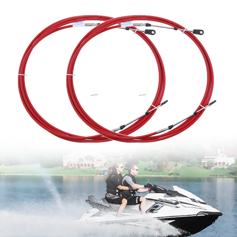 2Pcs Universal 8Ft Throttle Shift Control Cable for Yamaha Outboard
