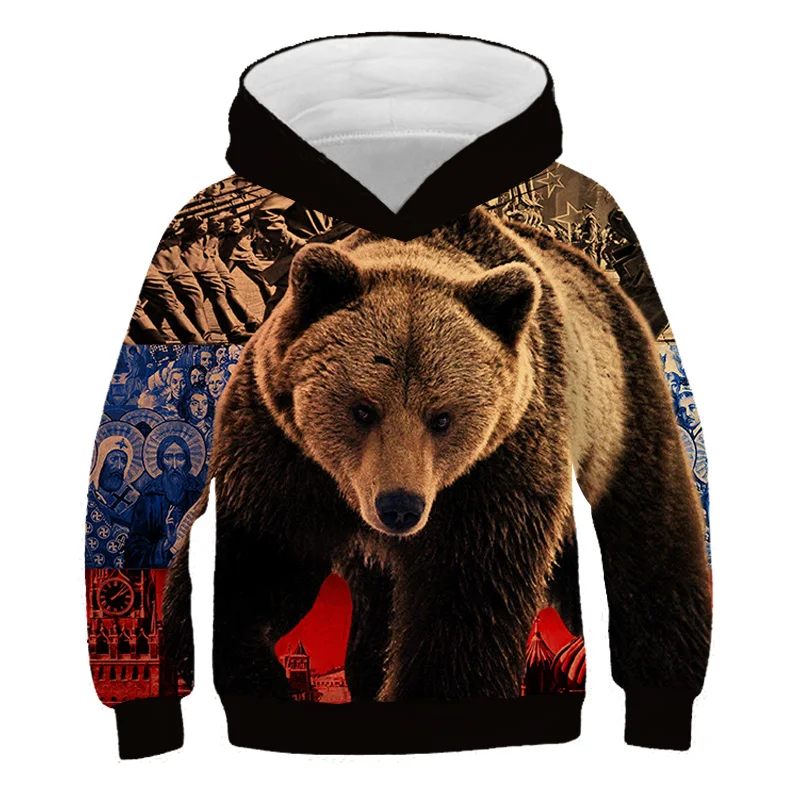 

Animal Bear/ wolf Hoodies kids 3d Hoodies Sweatshirts Boys girls Jackets Quality Pullover Fashion Tracksuits Animal Hoodies