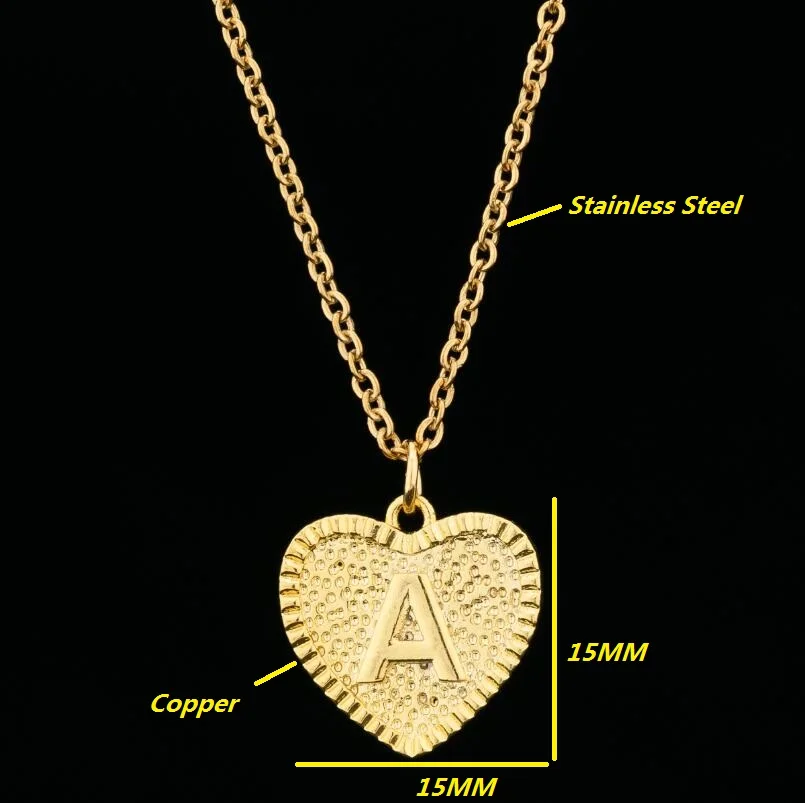 Fashion Tiny Heart Initial Necklace Gold Color Cut Letters Single Name Choker Necklace For Women Pendant Jewelry Collars Gift Fashion Tiny Heart Initial Necklace Gold Color Cut Letters Single Name Choker Necklace For Women Pendant Jewelry Collars Gift