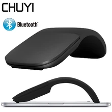 CHUYI Беспроводная Bluetooth Бесшумная Мышь Arc Touch роликовая Складная лазерная мышь Mause Sem Fio ультра тонкая оптическая мышь для ноутбука microsoft