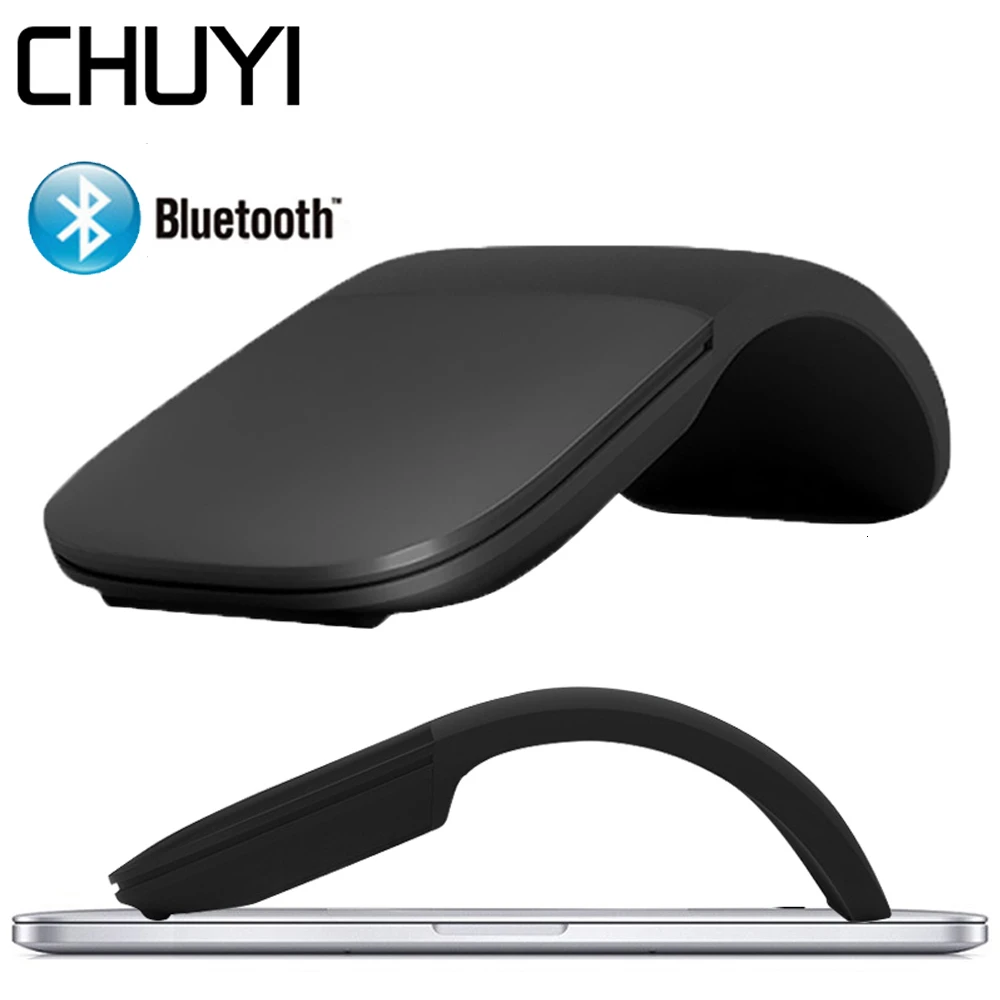CHUYI Беспроводная Bluetooth Бесшумная мышь дуговой сенсорный ролик складной лазер Sem Fio