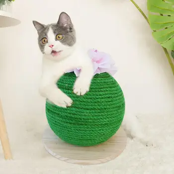 

Training Interactive Wear Resistant Grinding Paw Pet Toy Stable Cat Scratching Ball Sisal Chewing Cactus Shape Sofa Home