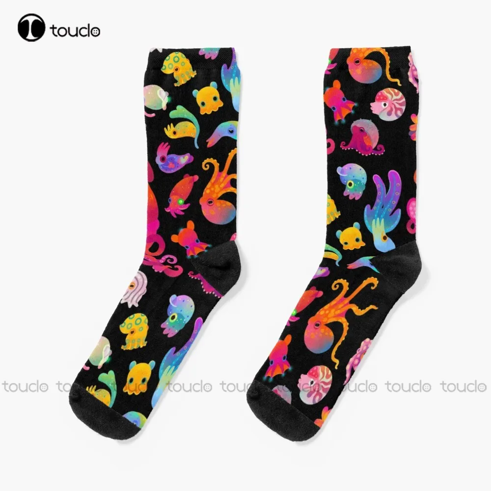 

Cephalopod Socks Athletic Socks Personalized Custom Unisex Adult Teen Youth Socks 360° Digital Print Christmas Gift Funny Sock