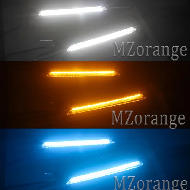 Для Chevrolet Cruze 2009- светодиодный DRL дневные ходовые огни фара дневной противотуманный свет противотуманная фара крышка дневной свет светодиодный свет - Цвет: white yellow blue