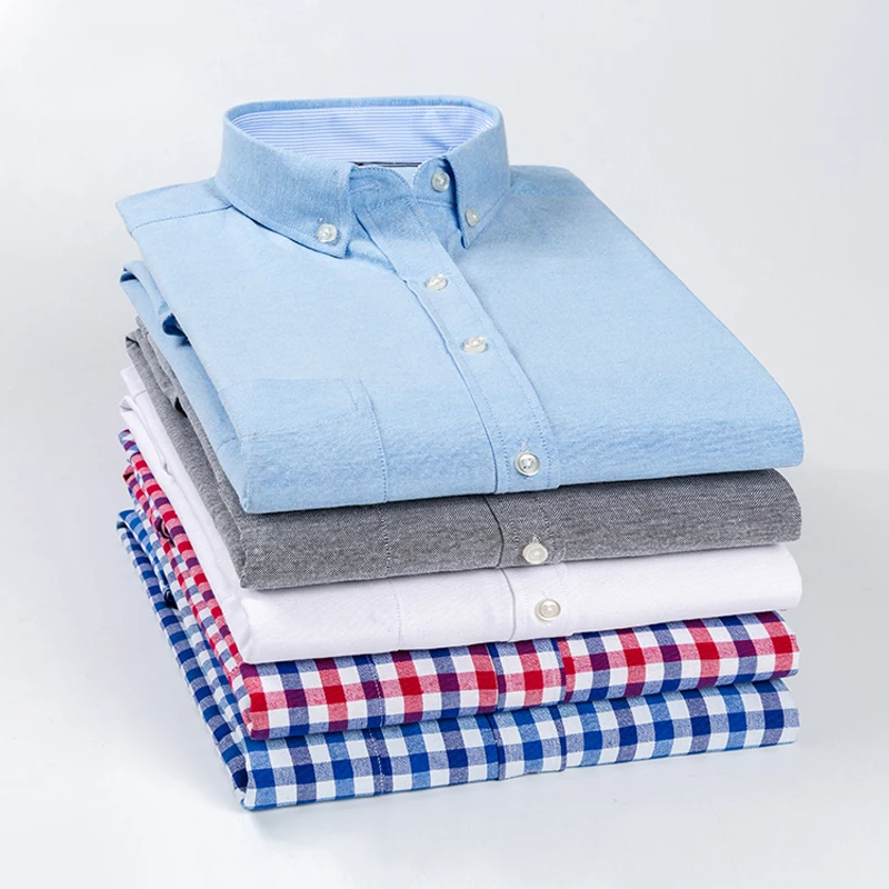 Новая повседневная рубашка для мужчин Slim Fit 60% Хлопок Туфли оксфорды мужские