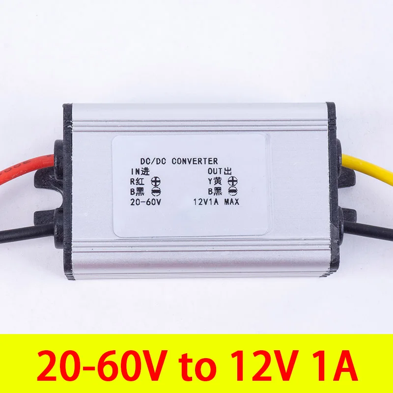20 V-60 V-12 V 1A 2A 3A Водонепроницаемый Вт конвертер постоянного/переменного тока, стабилизированный понижающий модуль регулятор Напряжение Мощность DC конверторы для гольф-кары - Цвет: 20-60V to 12V 1A
