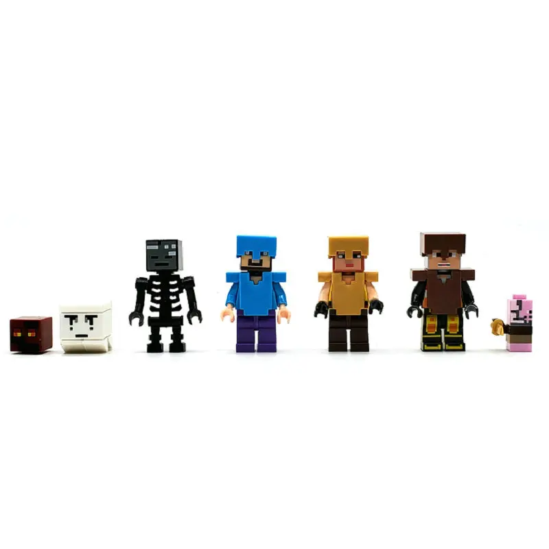 The Nether Lava Mine Cave Building Blocks With Steve Action Figures Bright Brick Set Gifts Toys The Nether Lava Mine Cave Building Blocks With Steve Action Figures Bright Brick Set Gifts Toys